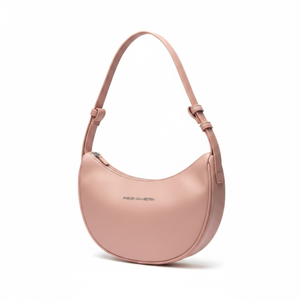 French Connection Blanch Half Moon Shoulder Bag in Bridal Rose